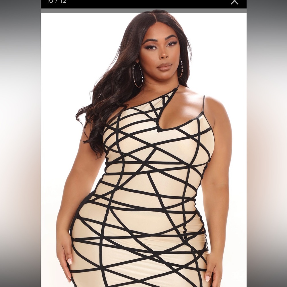 Fashionnova next up in line bandage mini dress size 3 x black/combo